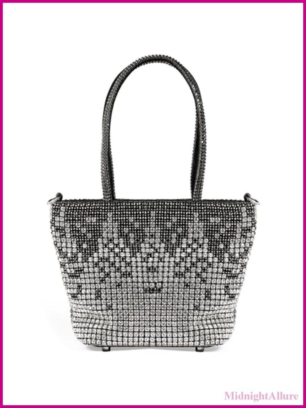 Crystal Rhinestone Evening Bag Handmade Luxury Tote & Crossbody with Silver